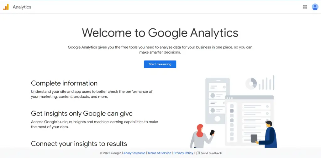 Google Analytics webpage view
